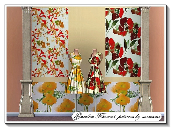 Sims 3 — Garden Flowers_marcorse by marcorse — The three patterns in this set are based on garden flowers - California
