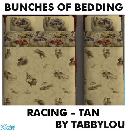 Sims 2 — TL - Kids Bedding Racing Tan by TabbyLou — Racing in Tan in Bunches of Beddings, Group 12 of 12 sets. For all