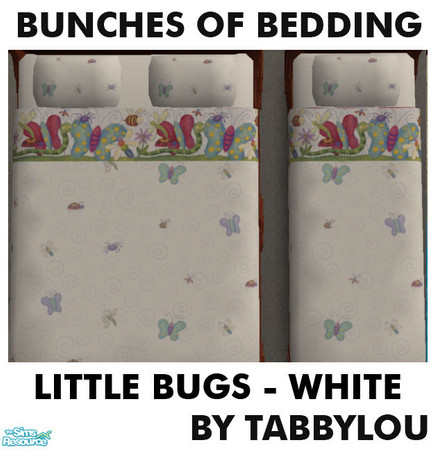 Sims 2 — TL - Kids Bedding Little Bugs White by TabbyLou — Little Bugs on White in Bunches of Beddings, Group 12 of 12