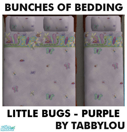 Sims 2 — TL - Kids Bedding Little Bugs Purple by TabbyLou — Little Bugs on Purple in Bunches of Beddings, Group 12 of 12