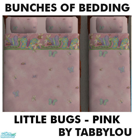 Sims 2 — TL - Kids Bedding Little Bugs Pink by TabbyLou — Little Bugs on Pink in Bunches of Beddings, Group 12 of 12
