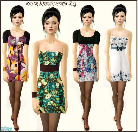Sims 2 — Set 26 by darkbuterfly — A set of 4 casuals for your sim ladies. Don\'t forget to get the mesh from Liana Sims,