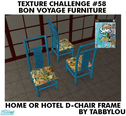 Sims 2 — TL - TC58 BonVoyage HOH DinDeskChairFrame by TabbyLou — The Schottel Dining/Desk Chair Frame ONLY in Recolor of