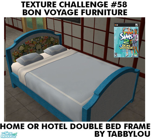 Sims 2 — TL - TC58 BonVoyage HOH BedFrameDouble by TabbyLou — Hellacious Headboard Double Bed Frame in Recolor of Bon