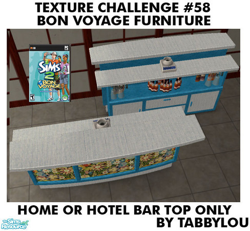 Sims 2 — TL - TC58 BonVoyage HOH Bar Top ONLY by TabbyLou — Where\'s My Mini Umbrella Bar Counter Top ONLY in Recolor of