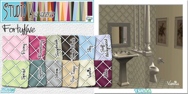 Sims 2 — Studio K Fortyfive_03 by StudioKhagerks — 25-36 of 36 colors. Can be found under Tile and can be purchased for 3