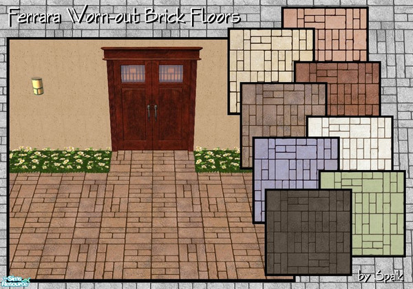 Sims 2 — Ferrara Brick Floors Set by Spaik — Eight old, worn-out brick floors, with a detailed texture. Simply put the