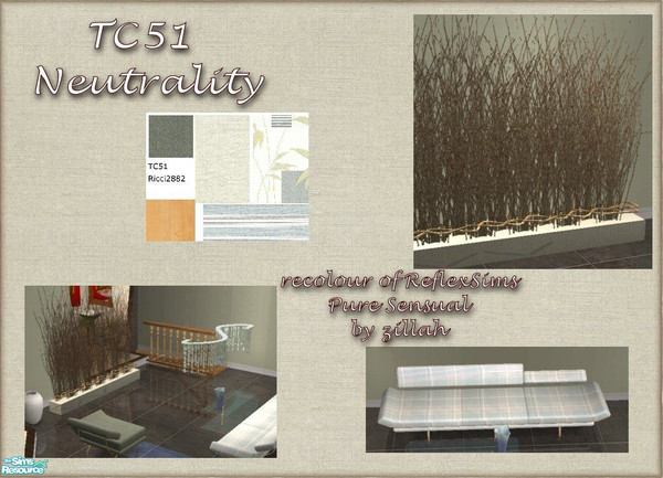 Sims 2 — TC51 Neutrality by Zillah — A recolour of part one of ReflexSims PureSensual set featuring textures by Ricci