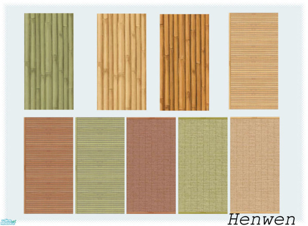 Sims 2 — Destination Vacation Bamboo by Henwen — Nine bamboo walls for your vacation hot spots.