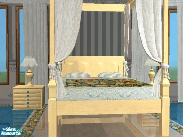 Sims 2 — Salome Bedroom TC58 - Bed by MysticVelvet — No Meshes Required.