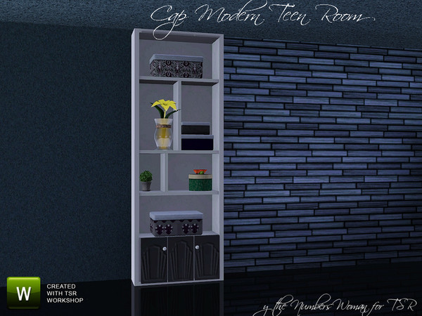 Sims 3 — Cap Modern Teen Bedroom  Shelf by TheNumbersWoman — Stylish Furniture priced for the disappearing middle class