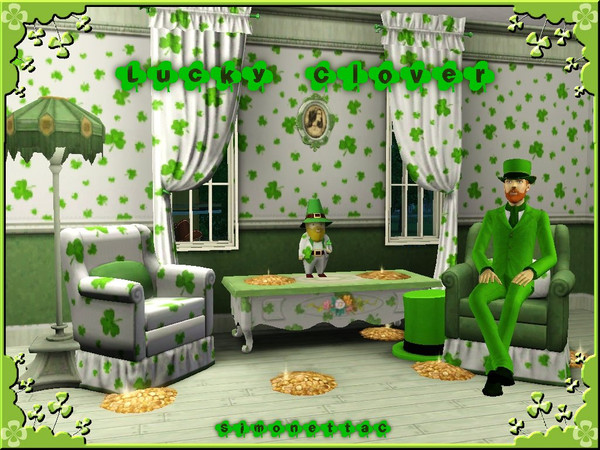 Sims 3 — Lucky clover by SimonettaC — A shower of Irish clover, will you be lucky and spot the lucky one? Custom created