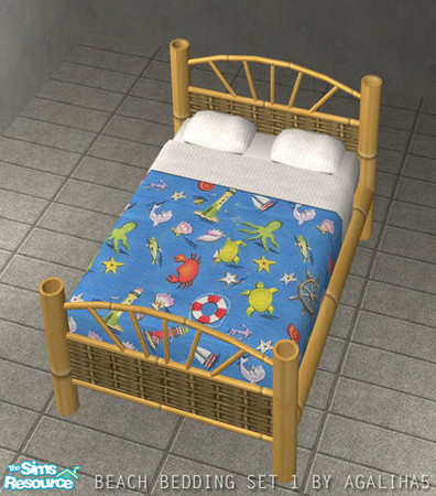 Sims 2 — Beach Bedding Set 1 - 7 by agaliha5 — A set of 11 beddings for your sim\'s beds. These are perfect for your