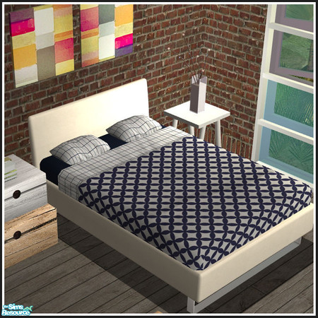 Sims 2 — Ocean blue beddings - abstract design by mirake — 