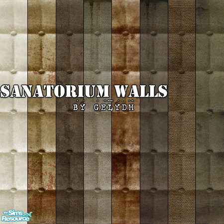 Sims 2 — Sanatorium Walls by gelydh — Set of 8 grungey, padded walls for your abandoned asylums. Will be found under