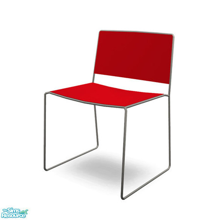 Sims 2 — Static Diningroom - Chair by Murano — Red chair with metallic legs.