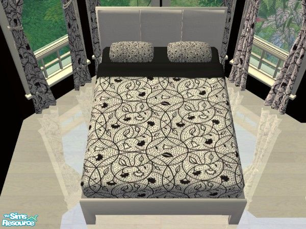 Sims 2 — Black & White Bedding 3  by Birbir — 