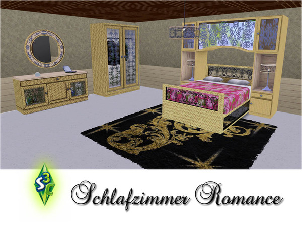 Sims 3 — Bedroom Romance by ruhrpottbobo — bedroom with aquarium and ornaments