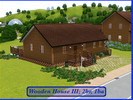 Sims 3 — Wooden House III, no CC by Deamoa2 — Small wooden family home with two bedrooms, a bathroom, a small study and a