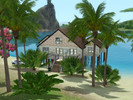 Sims 3 — Seaside Escape  by mbenter — A shabby chic ocean view home. House has 2 bedrooms and 1 and a half baths. Has a