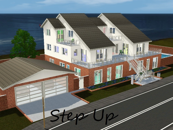 Sims 3 — Step Up by slsaul — Modern home built in a step style. Comes with 4 bedrooms that all have ensuite bathrooms.
