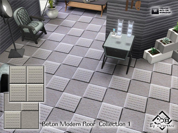 Sims 3 — Beton Modern Floor  Collection 1 by Devirose — This file includes 2 floors-Base Game Compatible,no need