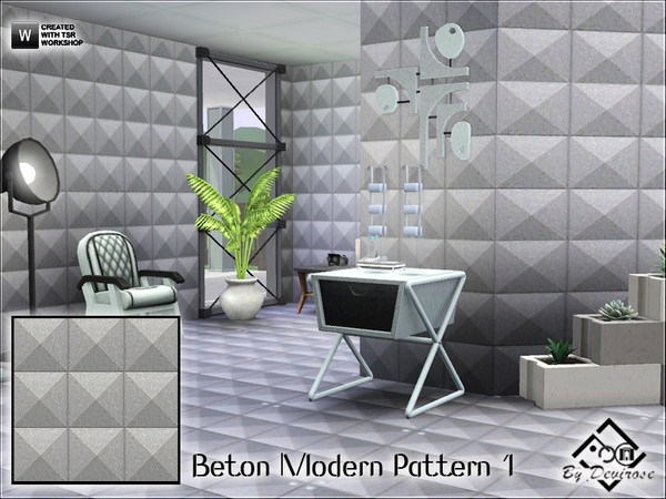 Sims 3 — Beton Modern Pattern 1 by Devirose — Modern and concrete,created with CAP of EA-Base Game Compatible,no need