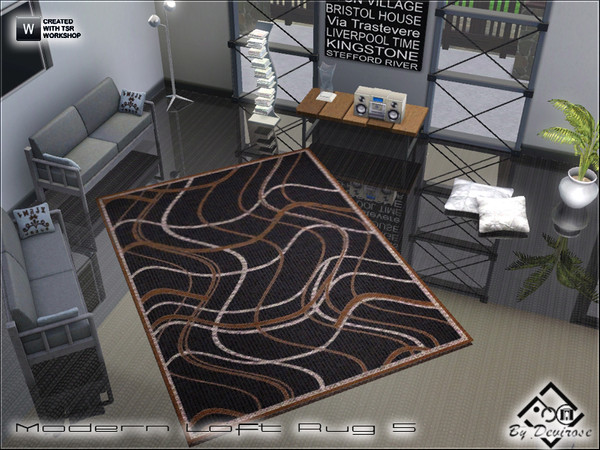 Sims 3 — Modern Loft Rug 5 by Devirose — Recolorable rug in textures and colors-Design exclusive by Devirose-Created with