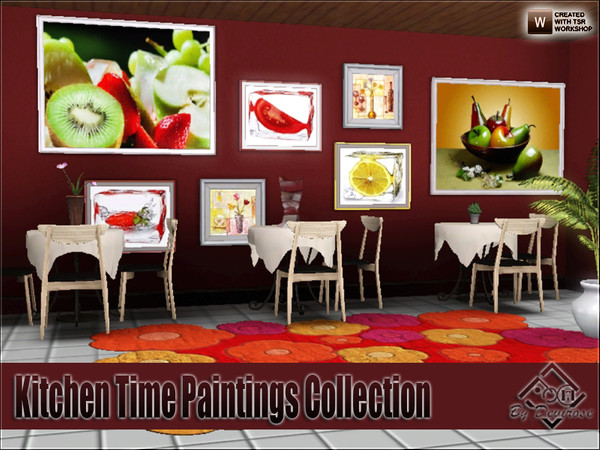 Sims 3 — Kitchen Paintings Set by Devirose — Each file contains three paintings-The set have paintings in three different