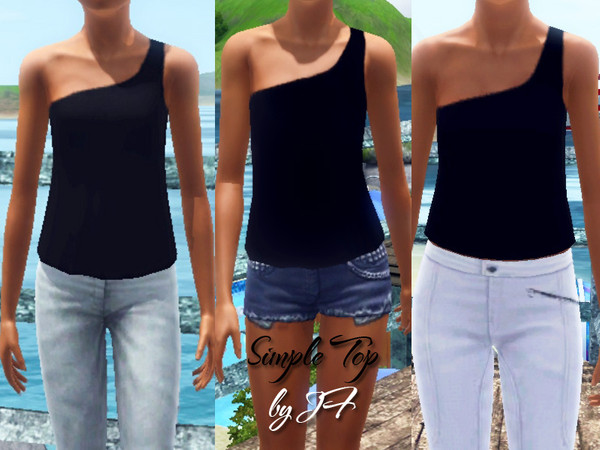 Sims 3 — SimpleTop by jet_femme2 — Simple one-shoulder top