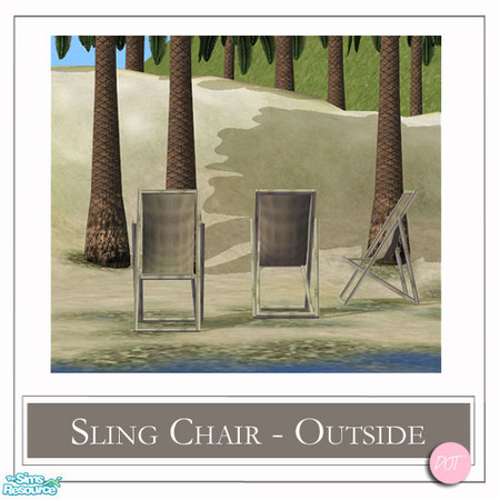 Sims 2 — Sling Chair Old White - #570158 Recolor by DOT — Sling Chair Old White. Sims2 by DOT of The Sims Resource.