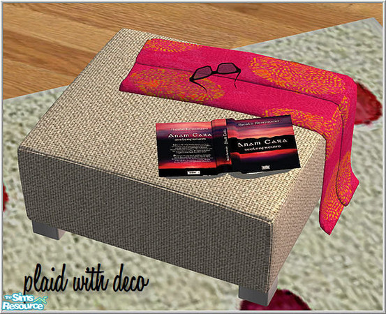 Sims 2 — living magenta - B43 Tabledeco-plaid Recol1 by Birgit43 — 