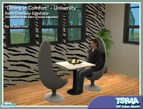 Sims 2 — Retro Overeasy EggsEater by MsBarrows — There are times when a hard seat just doesn\'t cut it. For those times