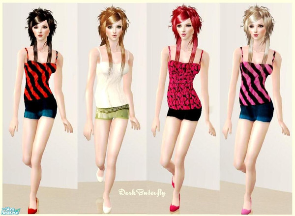 Sims 2 — Set 24 by darkbuterfly — A set of 4 cute outfits for your sim ladies. don\'t forget to get the mesh from