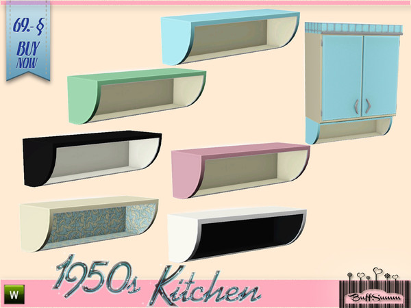 Sims 3 — 1950s Kitchen Undercabinet Shelf B by BuffSumm — Let your Sim rock the 50ies! Teengirls in Petticoat, Elvis and