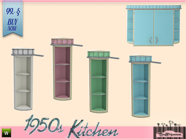 Sims 3 — 1950s Kitchen Cabinet Deko B by BuffSumm — Let your Sim rock the 50ies! Teengirls in Petticoat, Elvis and