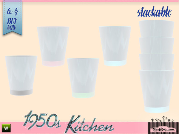 Sims 3 — 1950s Kitchen Glas B by BuffSumm — Let your Sim rock the 50ies! Teengirls in Petticoat, Elvis and Rock'n'Roll.