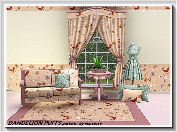 Sims 3 — Dandelion Puffs_marcorse by marcorse — Floating dandelion seedheads and little butterflies in a Themed pattern.