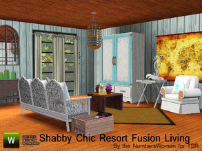 Sims 3 — Shabby Chic Resort Fusion Living by TheNumbersWoman — The roar of the ocean as you relax after a long day of
