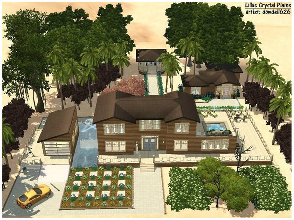 Sims 3 — Lillac Crystal Plains by Xodess — Beautiful exotic home with 2 bedrooms and 2 baths, including laundry. 3 deck's