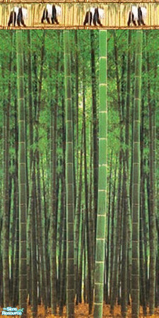 Sims 2 — Panda Bedroom - Panda Bamboo Wallpaper by Riverwillows — Real image of an actual bamboo forest makes up the