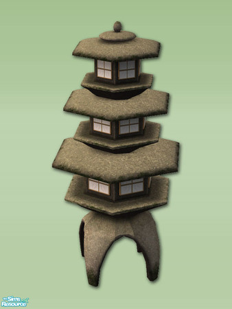 Sims 2 — Oriental Pagoda Lamp - Mesh by Shakeshaft — Part of a set of objects for you to create an Oriental Style Garden
