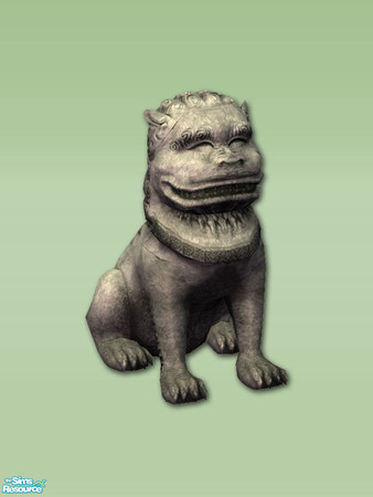 Sims 2 — Oriental Small Lion - Mesh by Shakeshaft — Part of a set of objects for you to create an Oriental Style Garden