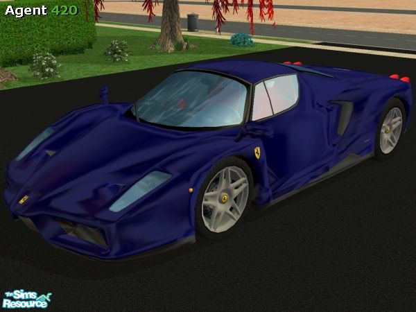 Sims 2 — A420 Ultra-Metallic Blue Ferrari Enzo by Agent420 — An Ultra-Metallic Blue Ferrari Enzo. MESH by Maximum_Spider.