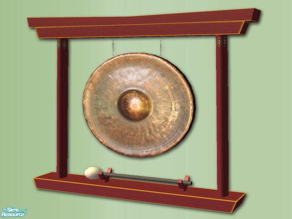 Sims 2 — Oriental Gong - Mesh by Shakeshaft — Part of a set of objects for you to create an Oriental Style Garden for