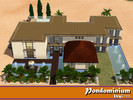 Sims 3 — Pondominium by momoowl2 — The house is surrounded by pond and swimming pool. Built in the middle of desert. It