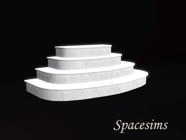 Sims 3 — Round steps - 1 tile steps by spacesims — Beautiful, round steps fitting any 1-tile steps from EA. This is a