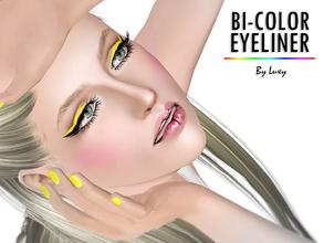 Sims 3 — BI-COLOR EYELINER by LuxySims3 — Eyeliner with two colors.