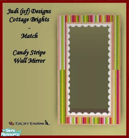 Sims 2 — CBM - Candy Stripe Wall Mirror by KatCat — Recolor of the \"Functional Eloquence Mirror\" from the