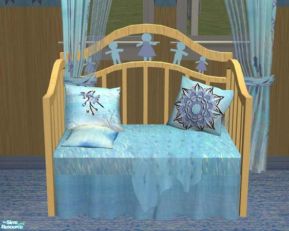 Sims 2 — Twilight Nursery - TC 50 - Crib by Riverwillows — Unique and lovely blue crib. Part of the Twilight Nursery by